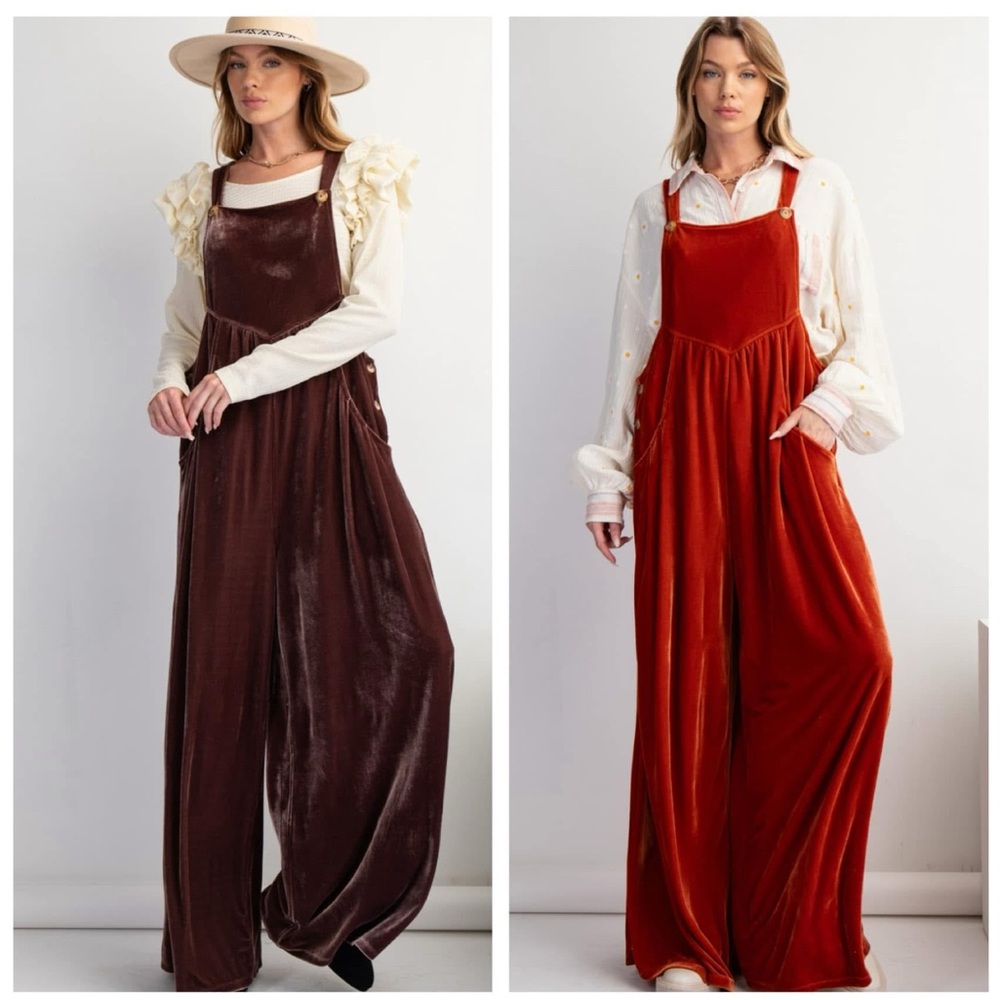Easel Brown Wide-leg Jumpsuit